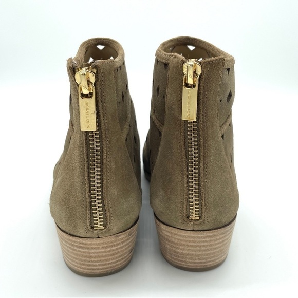 Michael Michael Kors Black Uma Flat Bootie Round Toe Bootie Leather Suede - Picture 5 of 7